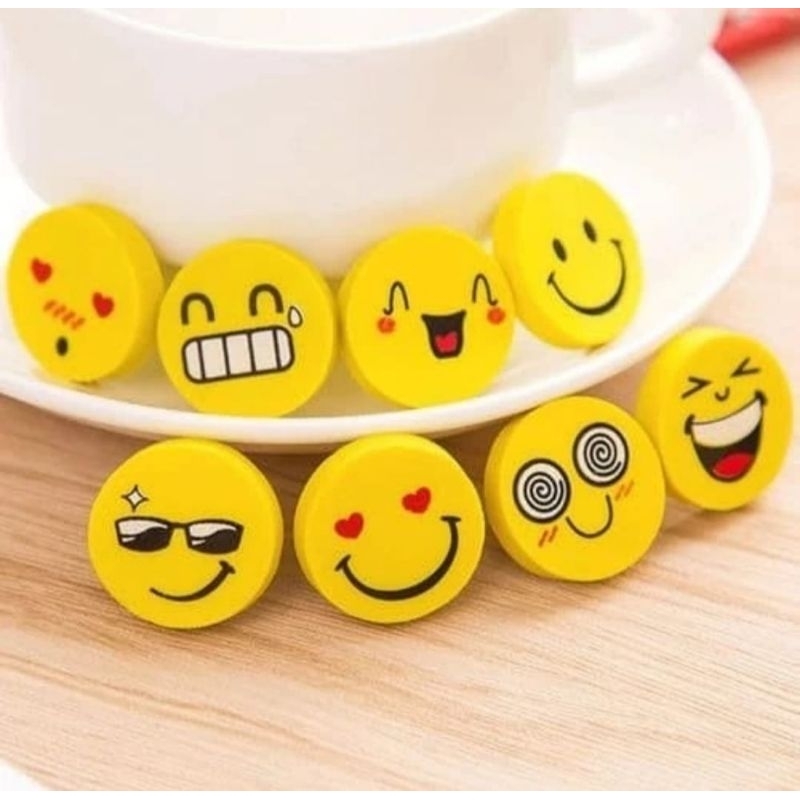 

Penghapus Lucu Unik Smiley Emoticon Emoji (1 Set : 4 PCS)
