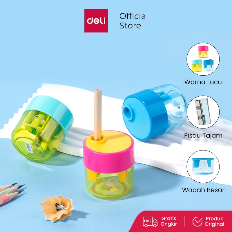 

Deli Pencil Sharpener / Rautan Pensil Warna Lucu Wadah Besar EH55X