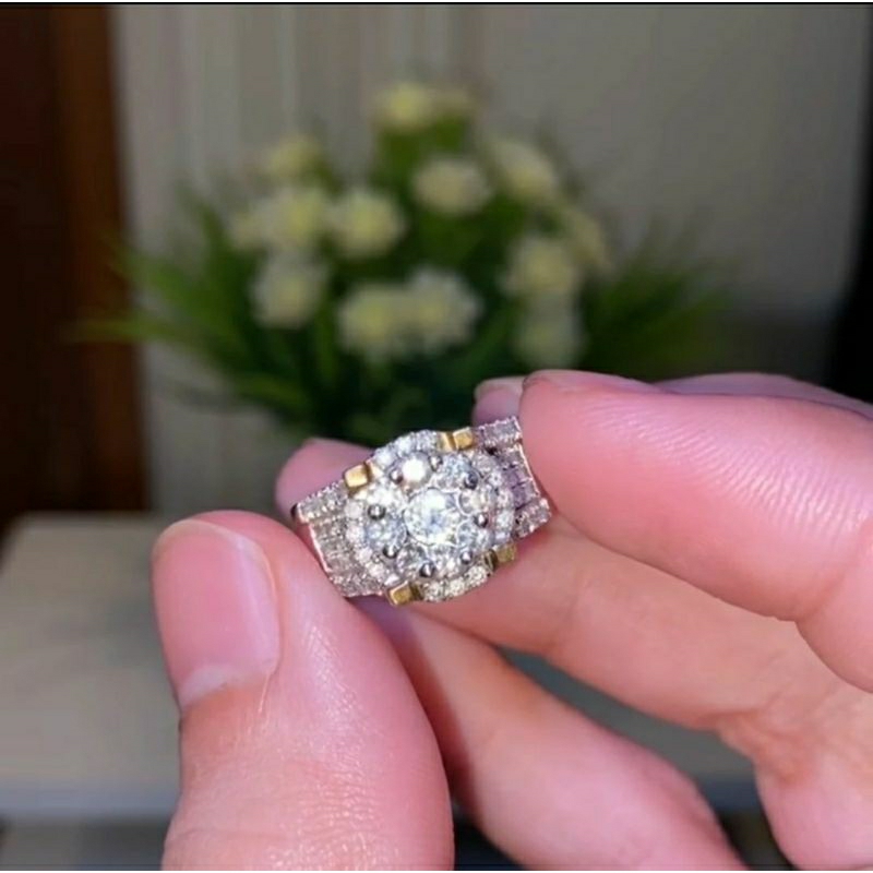 Cincin berlian ring emas 7,48grm full berlian 1crt original 4K54