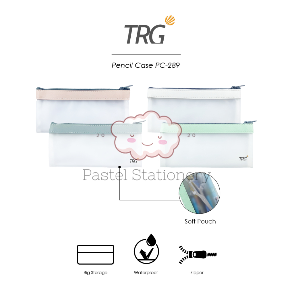 

TRG Plastic Pouch Soft PVC Zipper Pencil Case PC-289 - Tempat Kotak Pensil Tahan Air Alat Tulis Transparan TRG