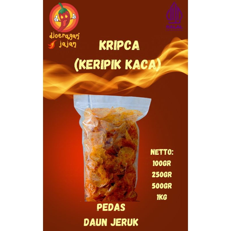 

KERIPIK KACA (KRIPCA) 100gr PEDAS DAUN JERUK