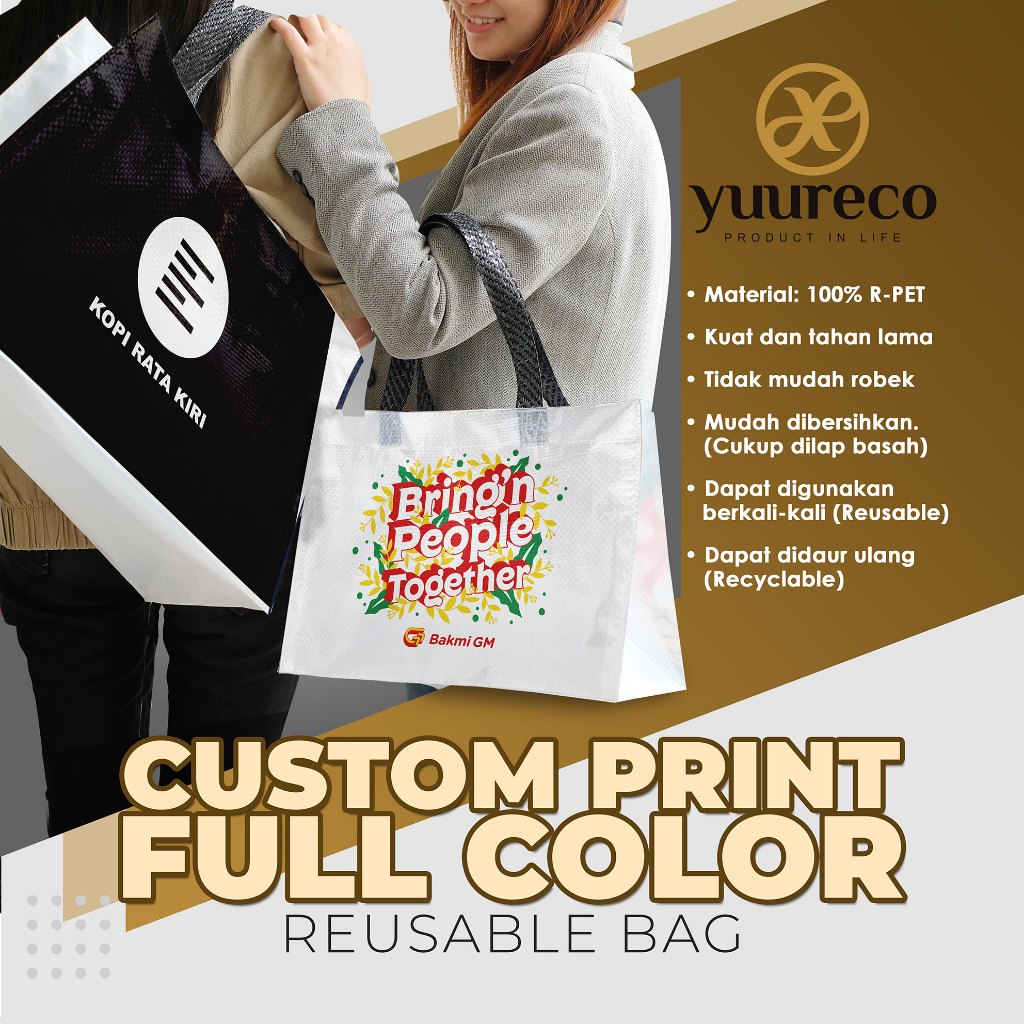 

Shopping Bag Tas Belanja Terpal Custom Design Bebas Bahan Plastik rPET