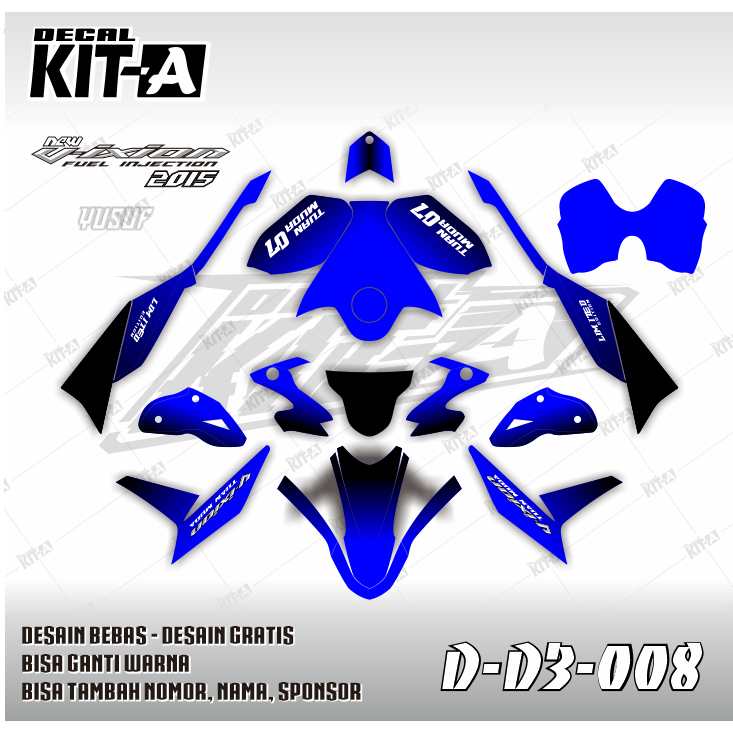 Decal stiker Yamaha New Vixion Advance MOTIF Gradasi Merah Maroon D-D3-033