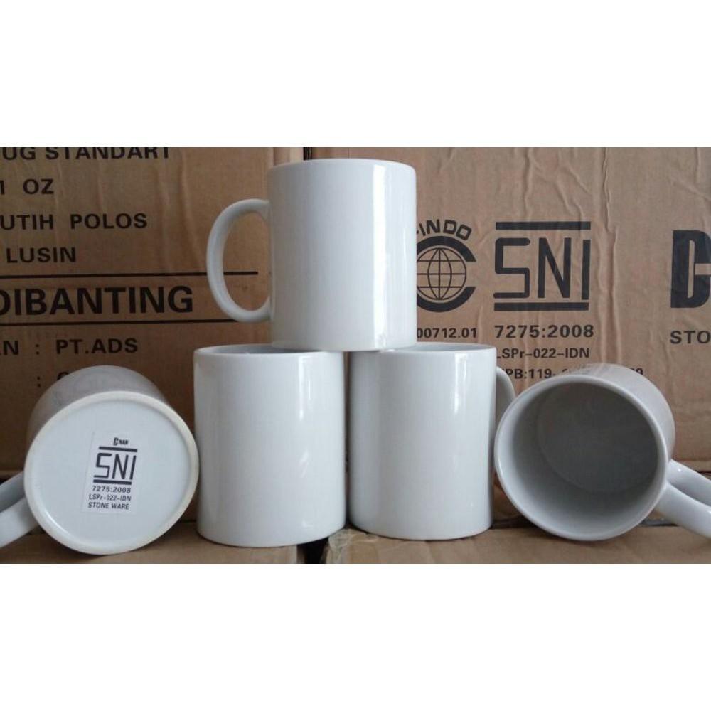 Mug coating polos siap pres sublim Mug cangkir keramik polos warna putih