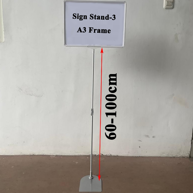 

SS-3 Standing Frame Telescopic -Stand Frame Portable Frame Display Promo Pop Up Frame Promosi Ukuran A3 With Sign Stand Papan Harga Promo Tiang Promo Berdiri A3 Minimarket