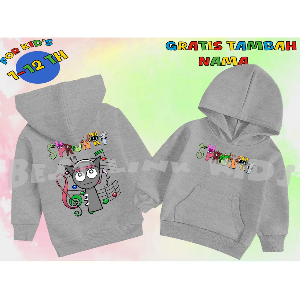 Hoodie Anak Springbok GRATIS TAMBAH NAMA Hoodie Anak Costum Sprunki Grey Phase 4