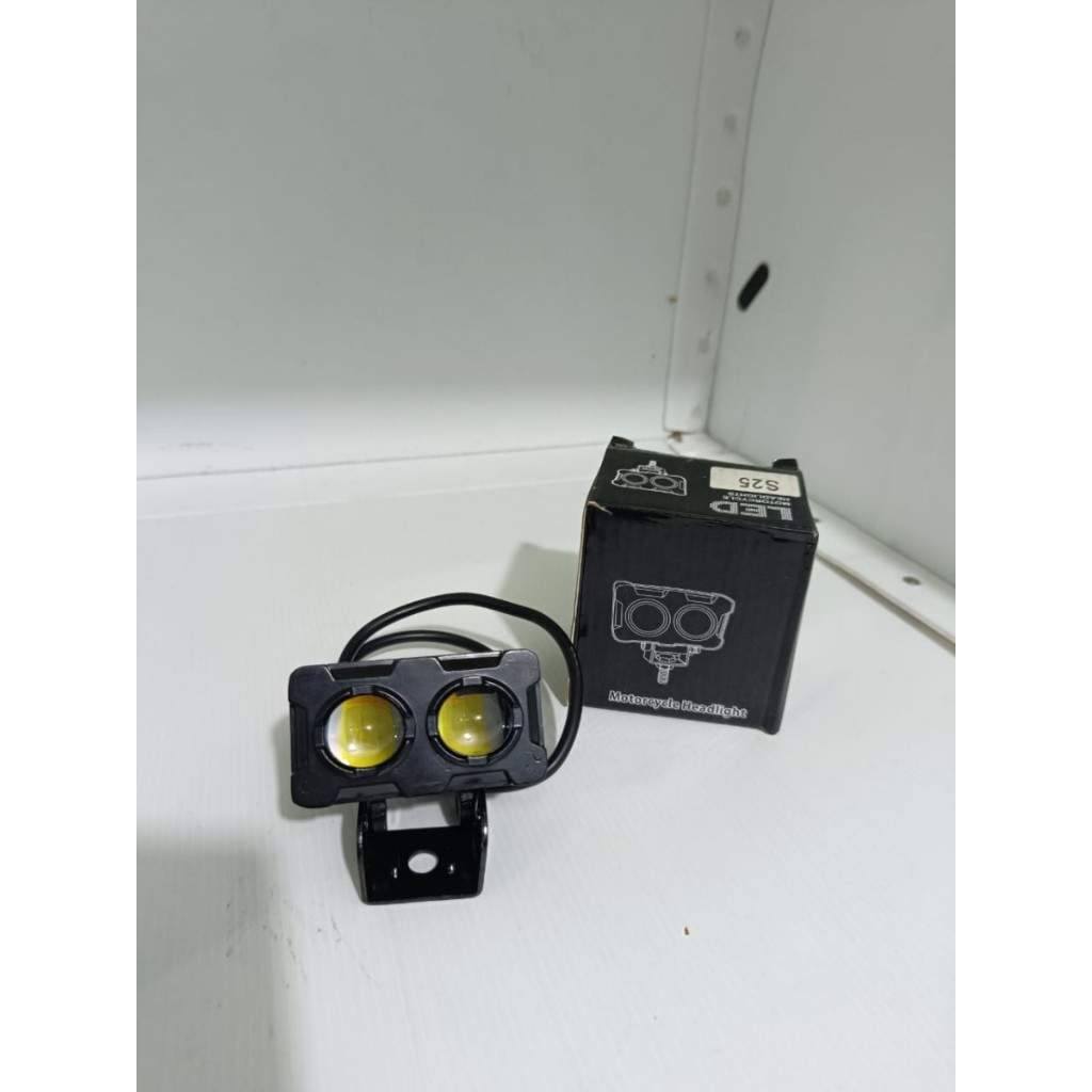 Lampu Sorot Tembak LED Laser Gun Kotak / Premium Super Bright Mobil Motor Kuning+Putih