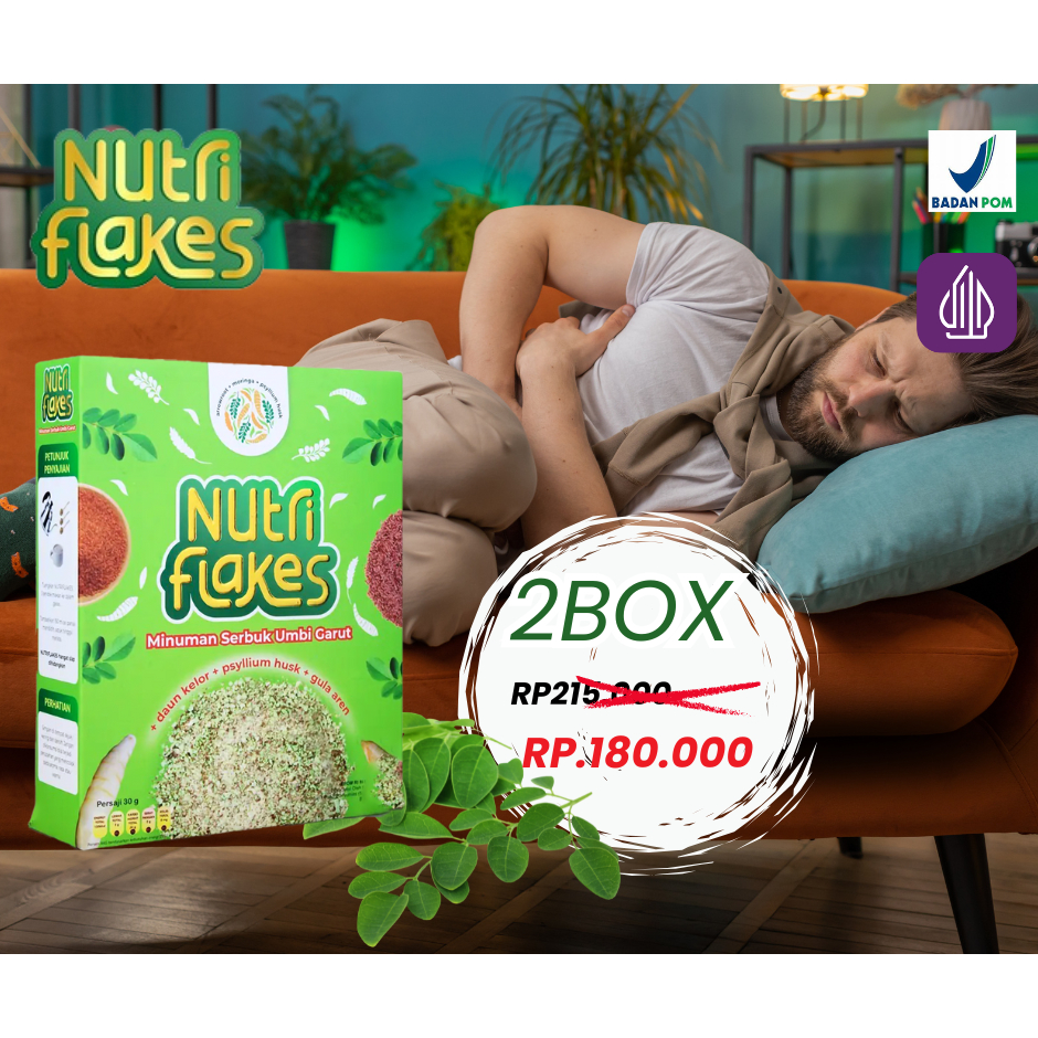 

Nutriflakes Garansi Original 2 Box - Sereal Umbi Garut Solusi Ampuh Atasi Asam Lambung