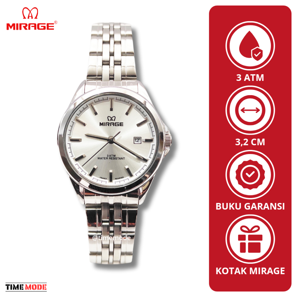 MIRAGE Jam Tangan Wanita Mirage Original 8709 BRP L Tanggal Analog