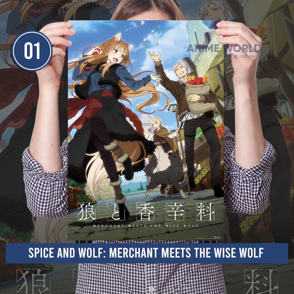 Poster Anime Ookami to Koushinryou Lengkap Size A3 - Hiasan Dinding Spice and Wolf: Merchant Meets t
