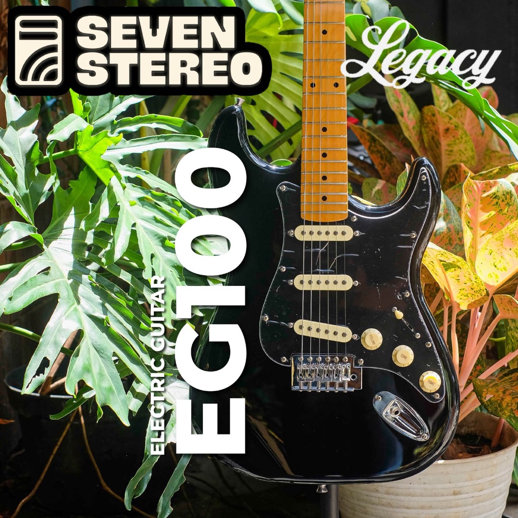 Legacy EG100 EG-100 Stratocaster Guitar Electric Black