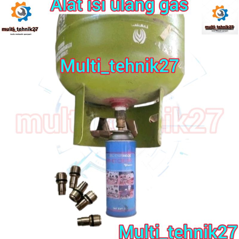 Alat isi ulang gas kaleng portable refil gas kaleng portable simpel nepel isi ulang gas