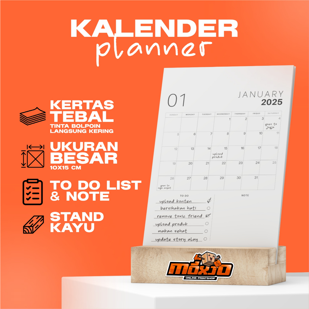 

Kalender Planner TO DO List Kalender Duduk Minimaist