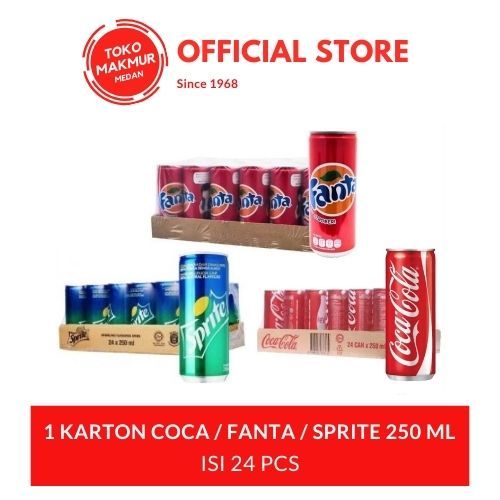 

1 KARTON COCA COLA / FANTA / SPRITE 250 ML ISI 24 PCS