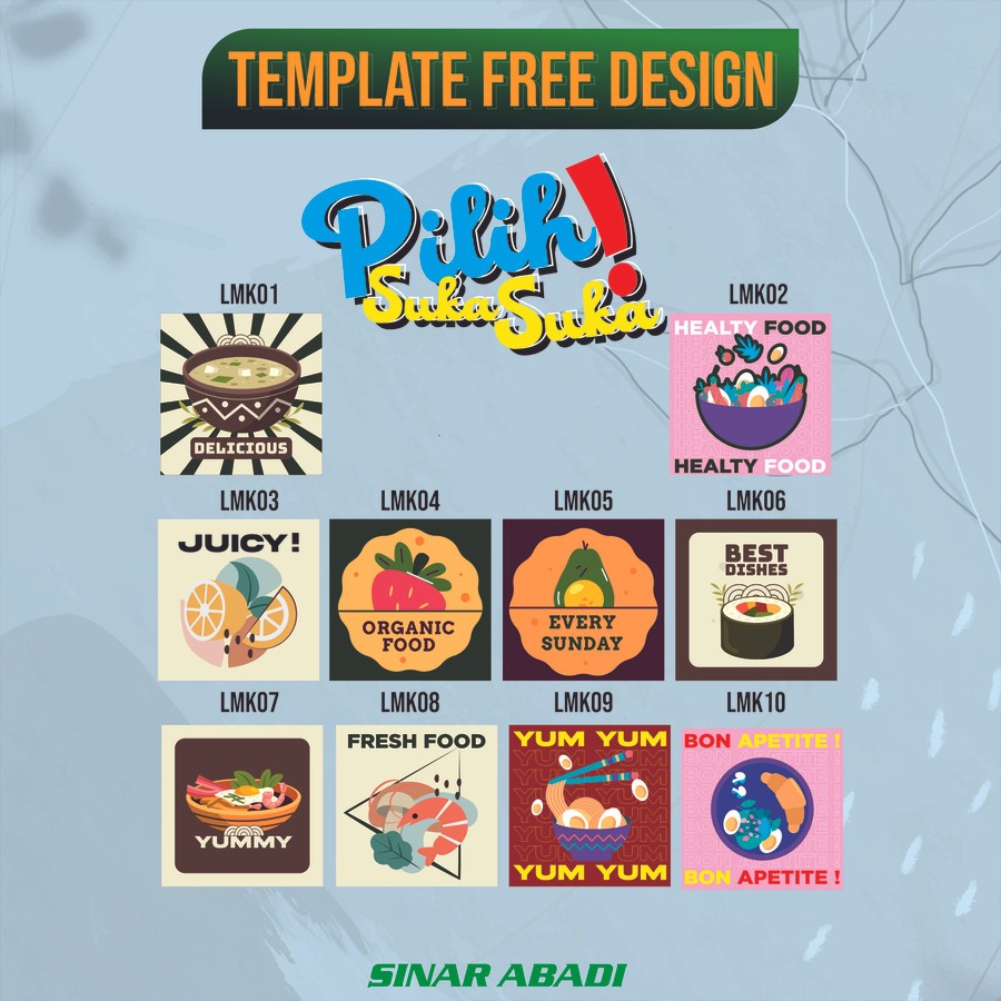 

CETAK STICKER LABEL KEMASAN MAKANAN BENTUK KOTAK / STICKER KEMASAN TOPLES MAKANAN / STICKER KEMASAN POUCH PER PCS FREE DESIGN FREE CUTTING