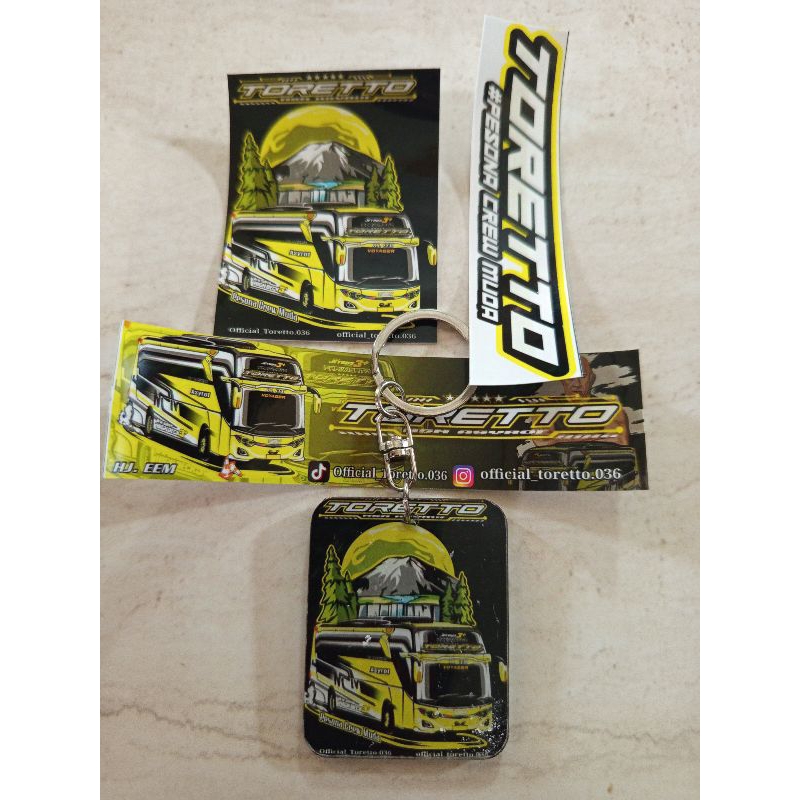 Ganci akrilik+ stiker Bus asyrof TORETTO asli unit