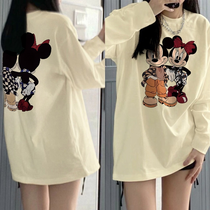 XIAOZHAINV baju wanita remaja kaos Lengan Panjang korean style wanita t shirt oversize kaos wanita k