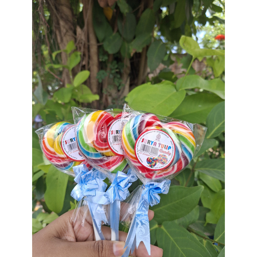 

Surya Tulip Permen Lolipop Love 6.5 cm (Isi 20) - Tanpa Pemanis Buatan - Premium