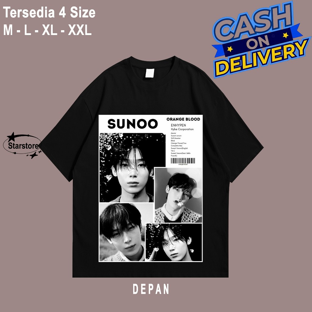Baju Kaos Tshirt En Initial " SUNOO " Jake Jungwon Sunghoon Niki Jay Heeseung ENHYPEN Kaos Wanita Pr