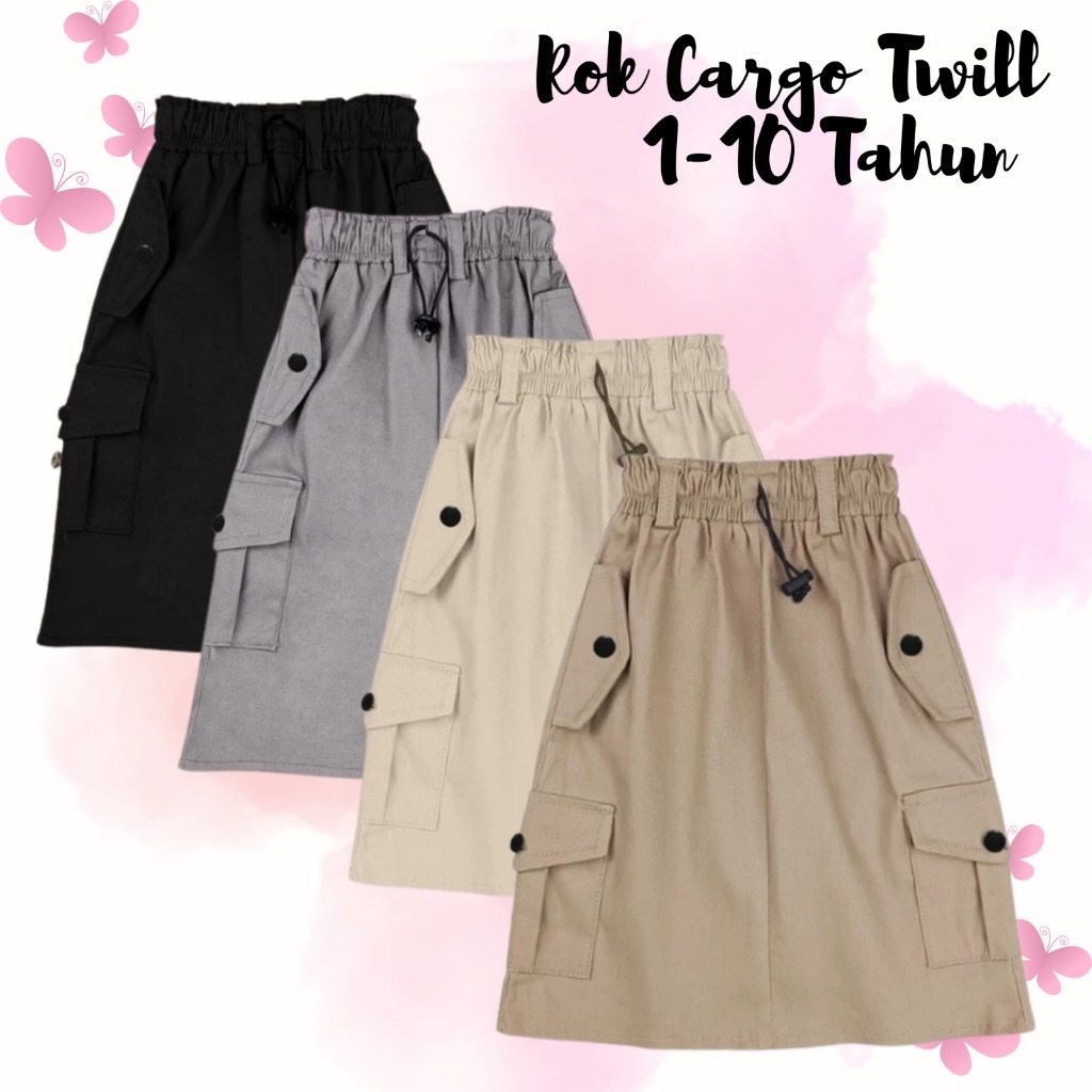 ROK CARGO ANAK PEREMPUAN 1-10 TAHUN/ROK CARGO ANAK