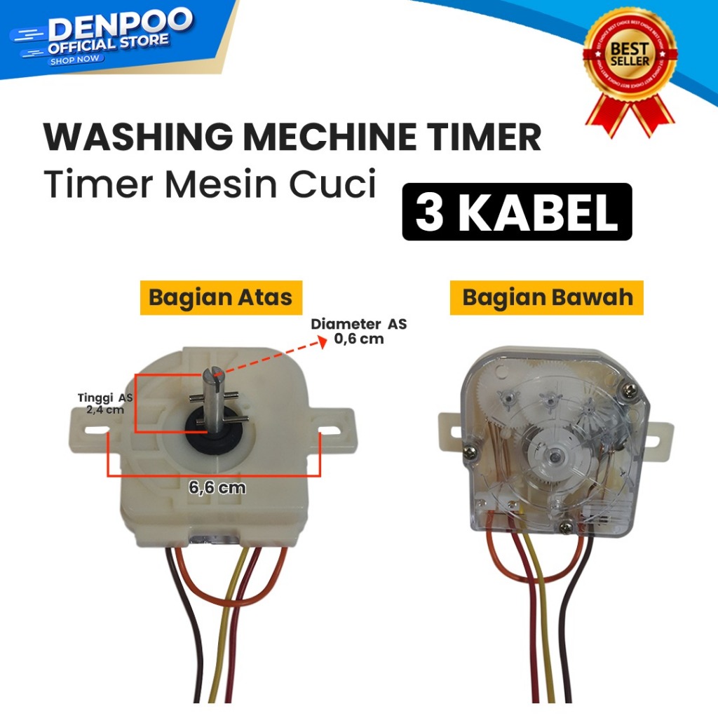 DENPOO Timer Mesin Cuci Universal 3 Kabel / 6 Kabel