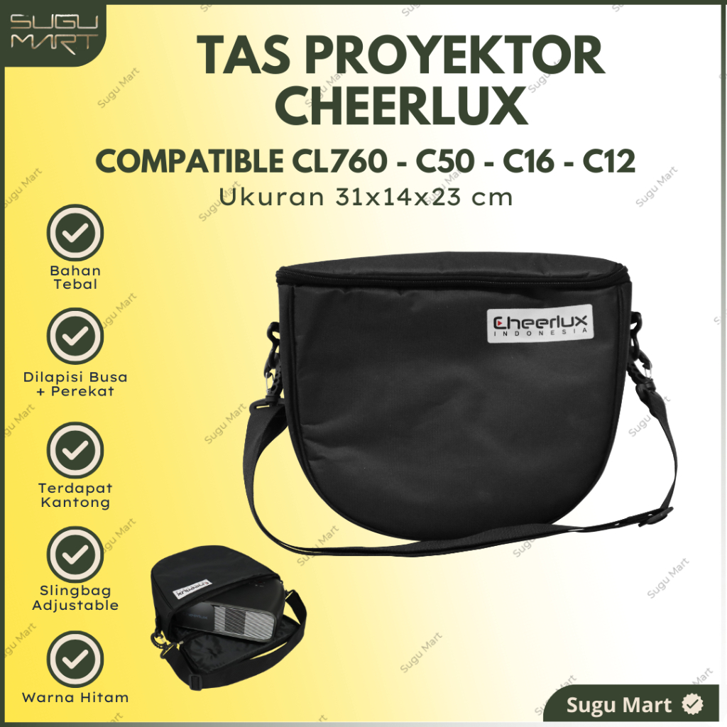 Tas Proyektor Cheerlux Cl760 | Projector Bag Waterproof | Tas Proyektor