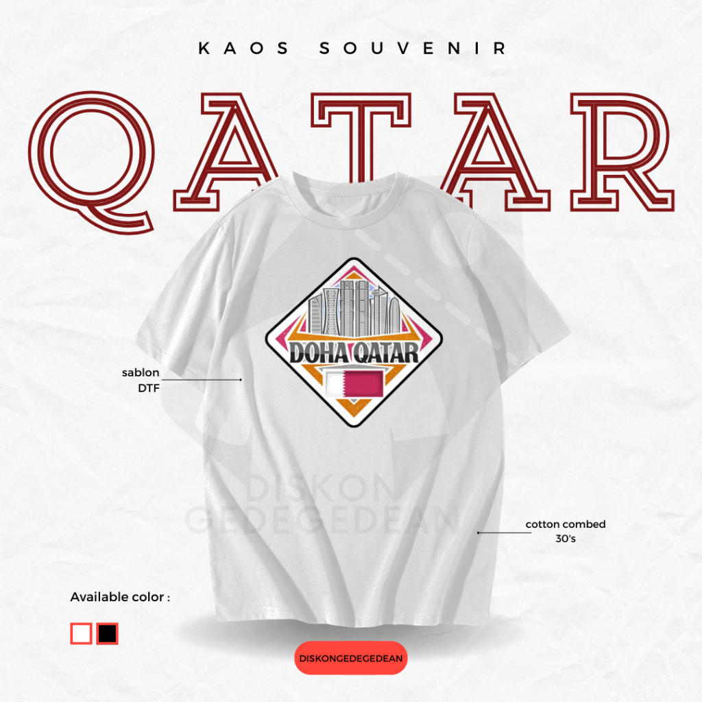 Diskongedegedean Kaos Souvenir Qatar Baju Tshirt Oleh Oleh Qatar Dewasa Anak Varian 3