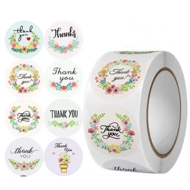 

HA Stiker 500pcs Thank You Roll Sticker Terima Kasih Segel Makanan Sealer Seal Catering Packaging