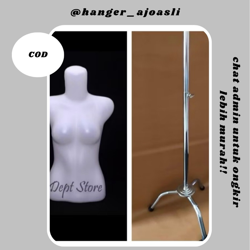 Manekin Bodi Cewek ABG + Kaki Besi Patung