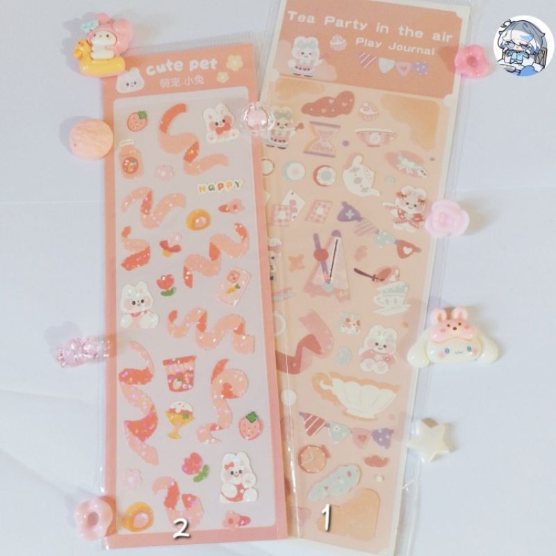 

tea party dan cute pet sticker pink