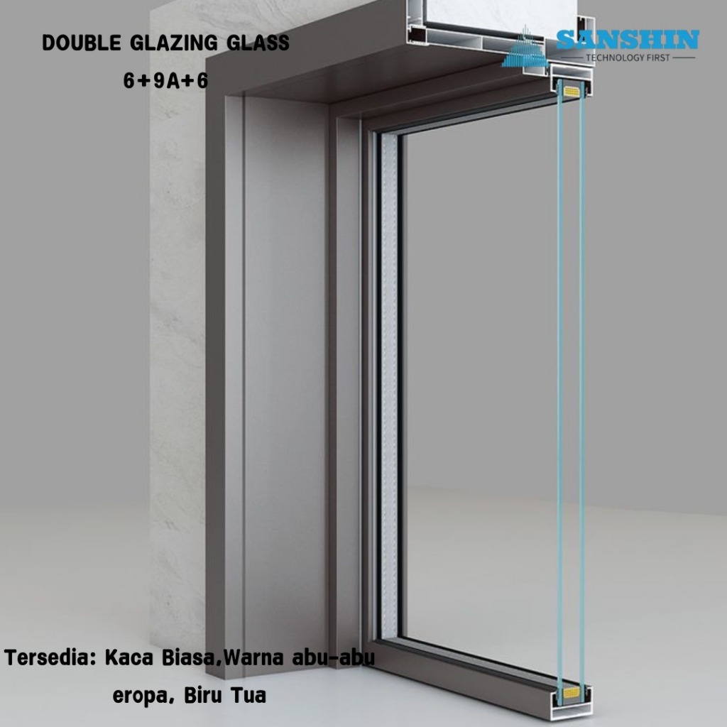 KACA INSULASI 6+9A+6MM GEMA Rp 88/cm² BISA TEMPERED, BISA ASAHI