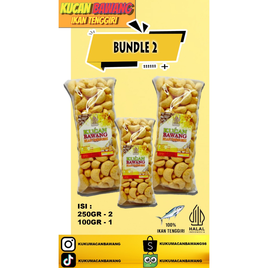 

BUNDLE 2 - KERUPUK AMPLANG KUKUMACAN MERK BAWANG IKAN TENGGIRI ASLI/KHAS KALIMANTAN - KUCAN BAWANG - AMPLANG - KUKU MACAN - BAWANG - IKAN TENGGIRI - SNACK - CAMILAN - KERUPUK - SURABAYA - KALIMANTAN