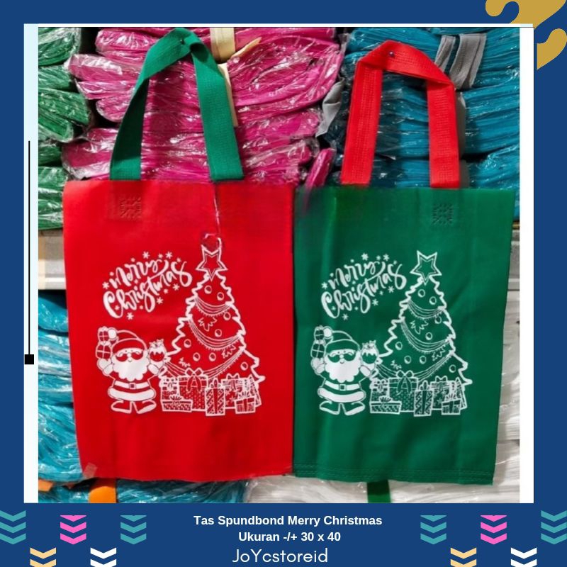 

Tas Spundbond Merry Christmas 30 x 40 | Tas Natal | Tas Hampers | Tas Jinjing