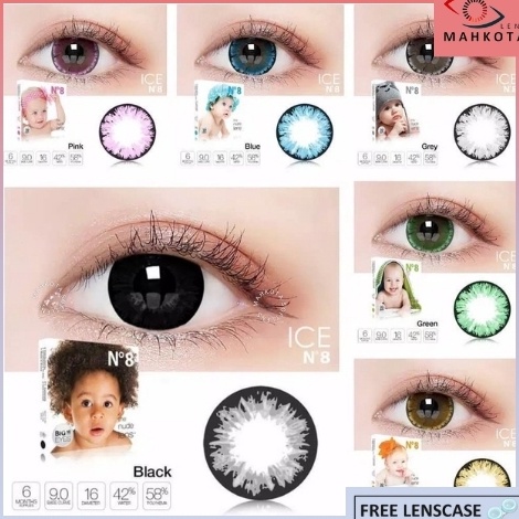 KODE N75J SOFTLENS ICE N8  NORMAL  MINUS 5 sd 6 BIG EYES  16MM  N 8  Softlen Soflens Soflen