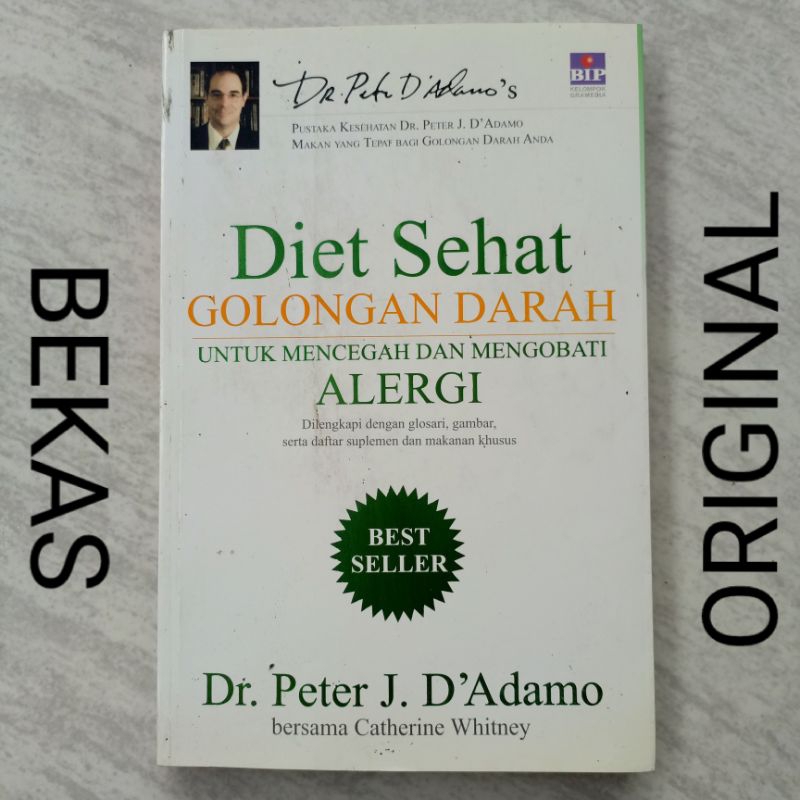 Buku Kesehatan Diet Sehat Golongan Darah Untuk Mencegah Dan Mengobati Alergi - Best Seller - Penerbi