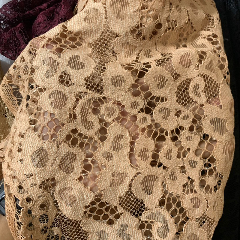 kain brukat premium - kain brokat semi prancis - kain brukat kebaya premium [CREAM]
