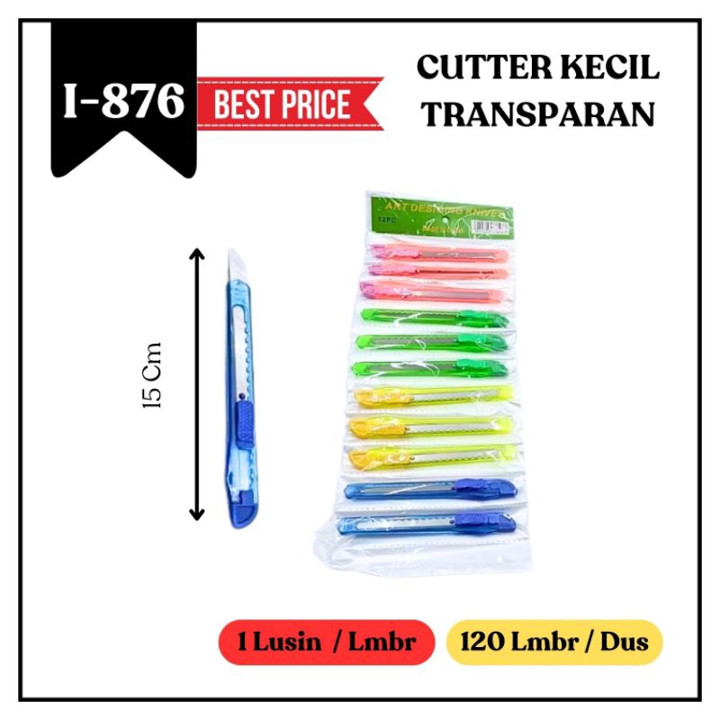 

(12pcs) cutter bening kecil/cutter transparan/cutter kecil