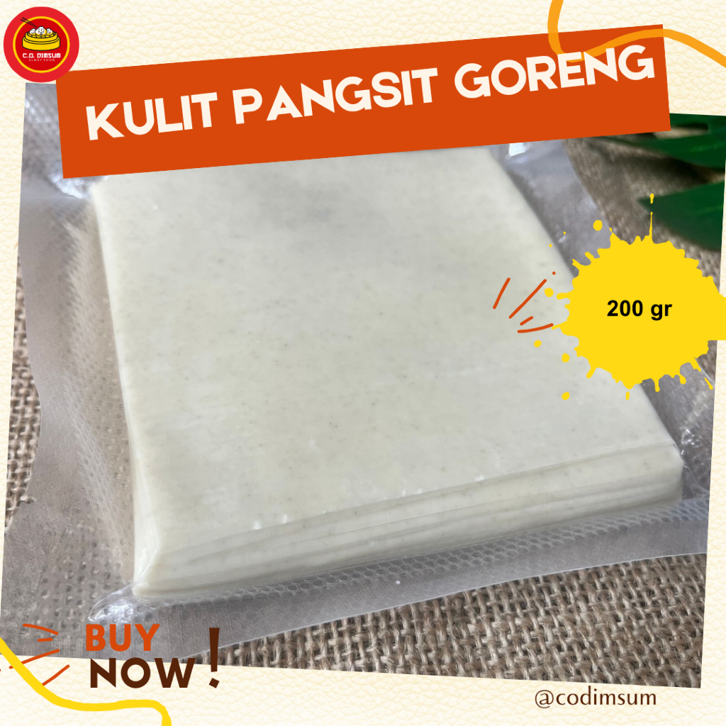 

Kulit Pangsit 200 gram | Pangsit Goreng kotak persegi kemasan vakum | Original Enak CO Dimsum