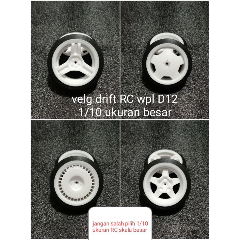 velg ban drift RC WPL D12 1/10 ukuran besar No.5-No.8