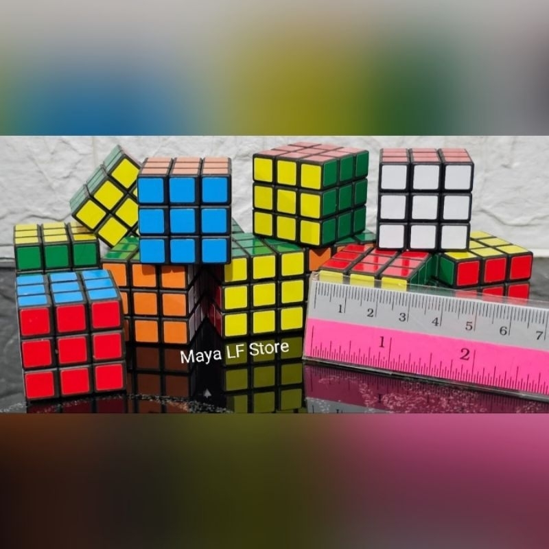 12pc Rubik Mini 3x3 IceMan Mainan Edukasi Anak Anti Gadget Penghilang Stress Accessories Souvenir Te