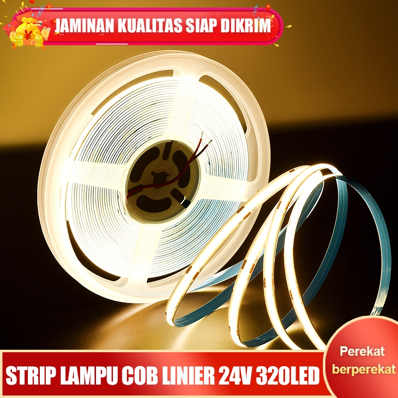 Led Strip COB DC 24V 5 Meter 10M 320LED/Meter 3000K 4000K 6500K Lampu samping tempat tidur sekitar