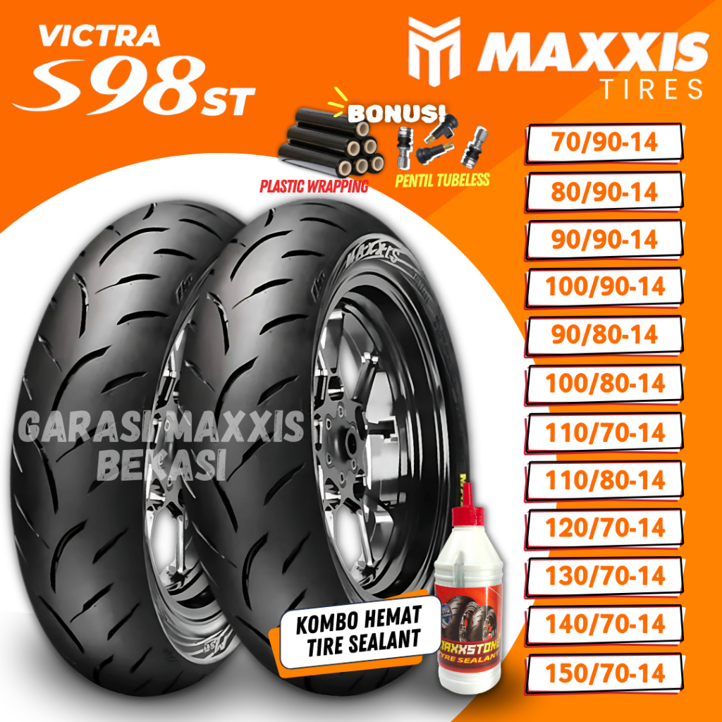 [READY STOCK COD] BAN MAXXIS VICTRA 98ST TUBELESS (70/90 - 80/90 - 90/90 - 100/90 - 90/80 - 100/80 -