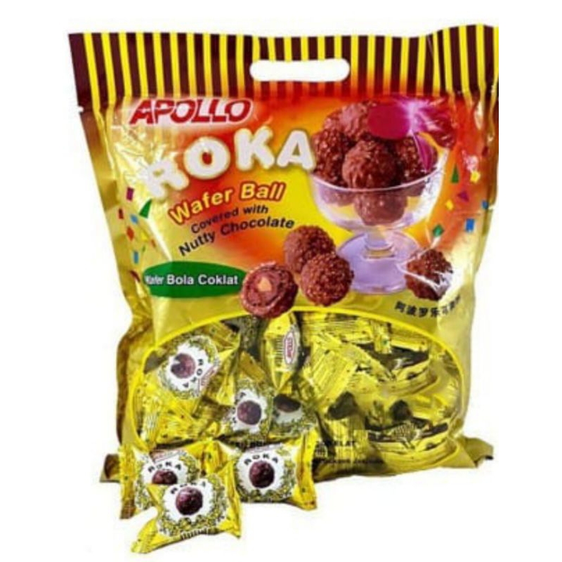 

APOLLO ROKA WAFER BALL COKELAT 420Gram isi 50pcs