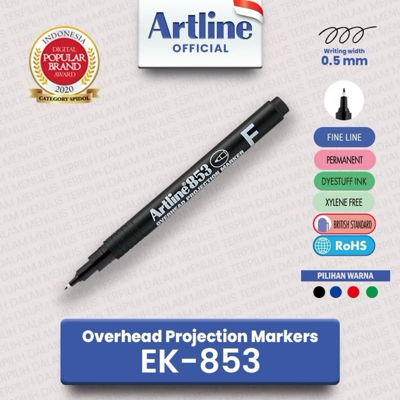 

spidol artline 853 F (satuan) spidol OHP