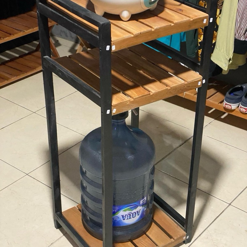 Rak Kombinasi Galon + Pompanya dan rice cooker kayu asli