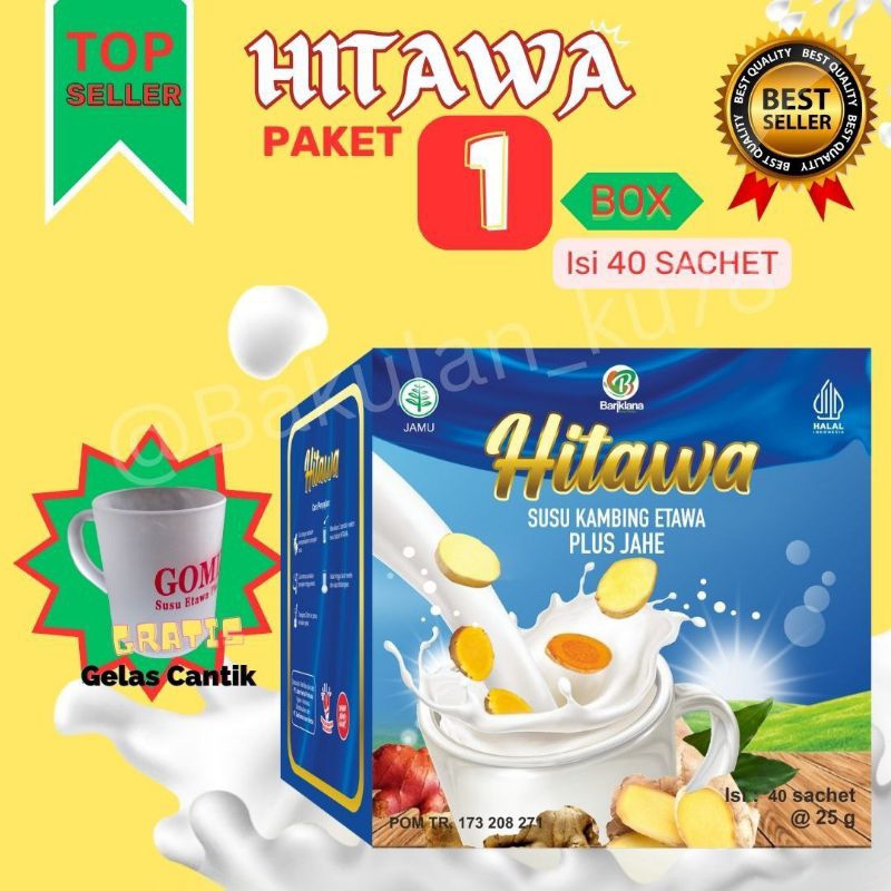 

[HADIAH GELAS CANTIK] [EXP LAMA] HITAWA SACHET ISI @25g (40 SACHET )SUSU KAMBING ETAWA PLUS HERBAL JAHE UNTUK MEREDAKAN NYERI TULANG DAN SENDI