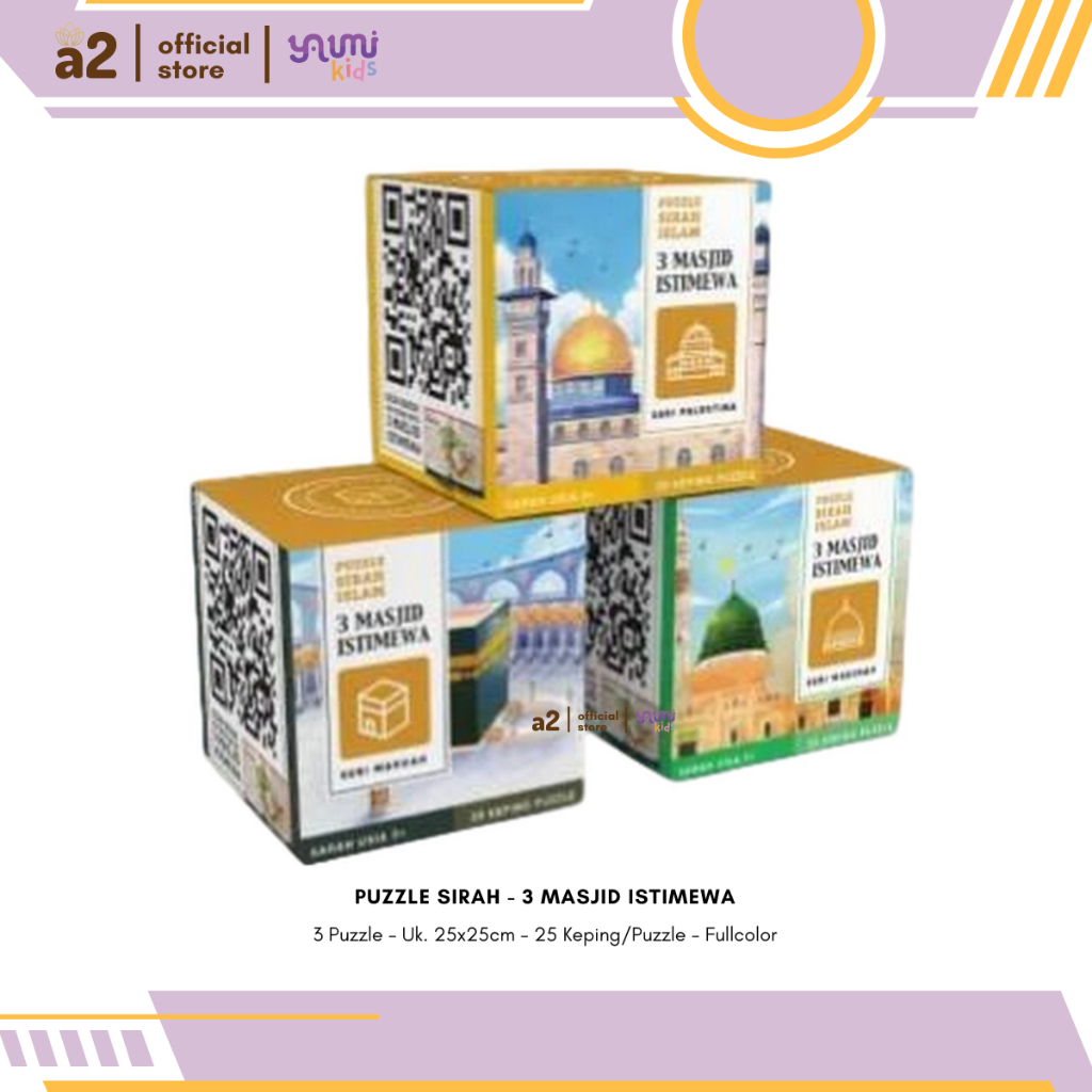 [Yaumi Kids] Puzzle Sirah Islam 3 Masjid Istimewa - Masjidil Haram, Masjidil Aqsha dan Masjid Nabawi