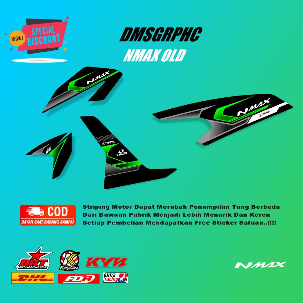 STICKER STRIPING YAMAHA NMAX OLD VARIASI RACING SIMPLE - STRIPING NMAX OLD 155 KODE 01