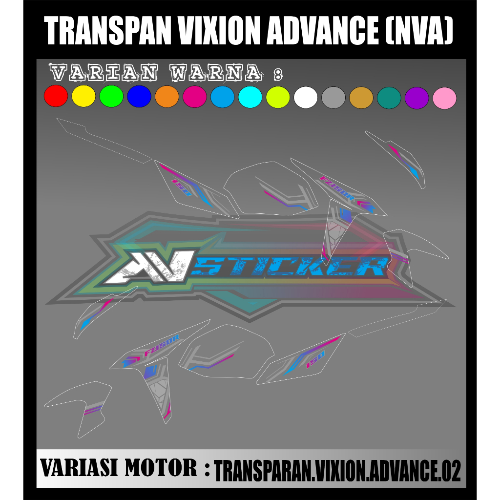 STRIPING TRANSPARAN VIXION ADVANCE (NVA) VARIASI TRANSPARAN VIXION ADVANCE (NVA) CODE 02