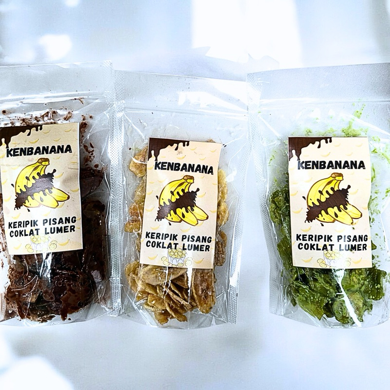 

kenbanana keripik pisang coklat lumer (100gram) Dark coklat Greentea tiramisu